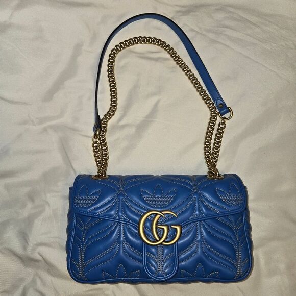 GUCCI ADIDAS X GUCCI GG MARMONT Small Shoulder Leather Bag New - Picture 3 of 13